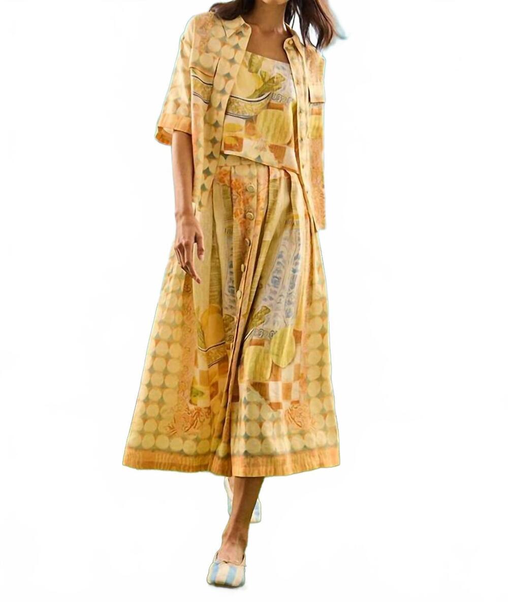 NEW HUNTER BELL eva midi skirt in yellow